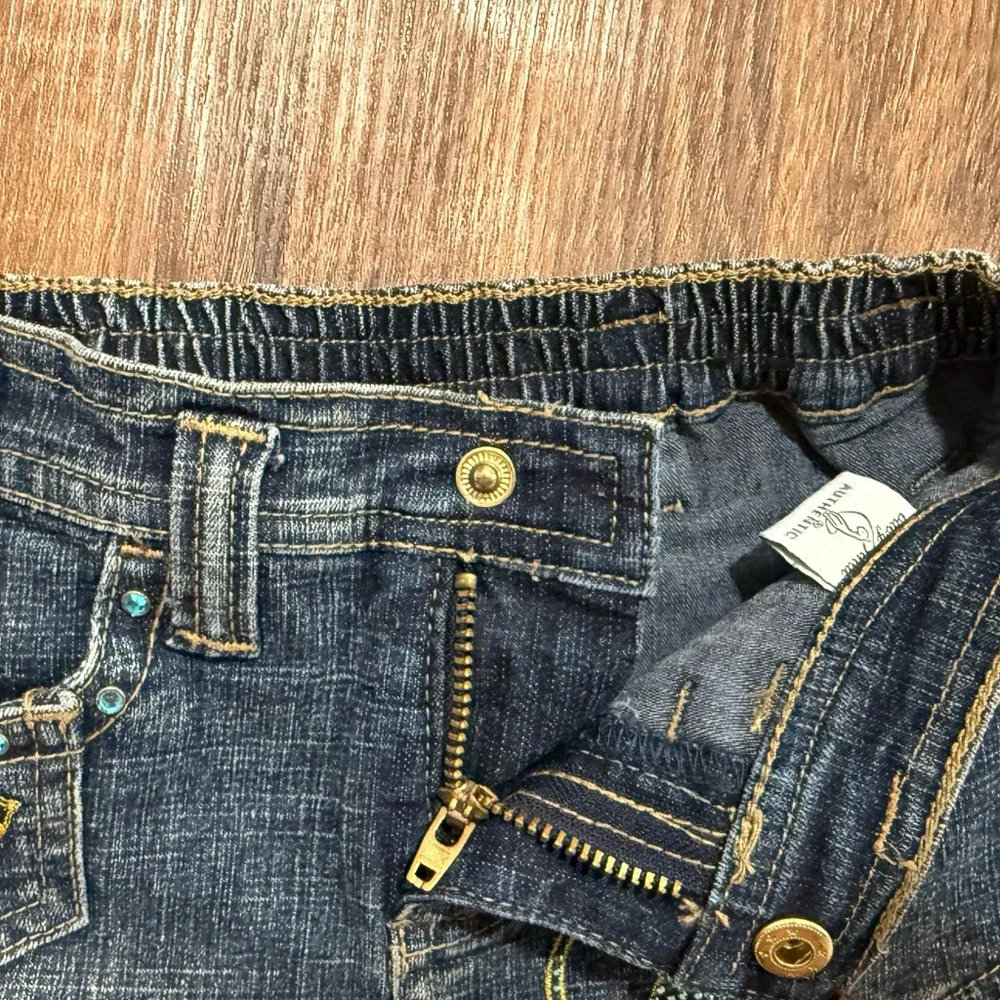 Vintage Y2K Baby Phat Denim Skort Girls Size 5 Ruffle Rhinestone Shorts